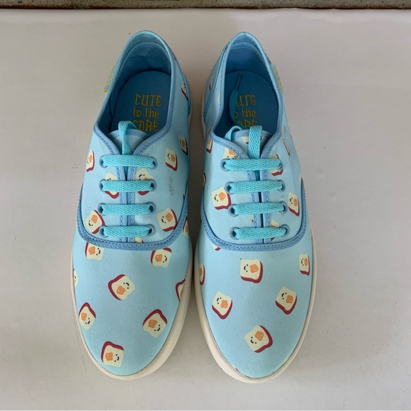 Cute To The Core Toast Print Lace Up Sneakers Women’s US 10 M - Picture 4 of 10